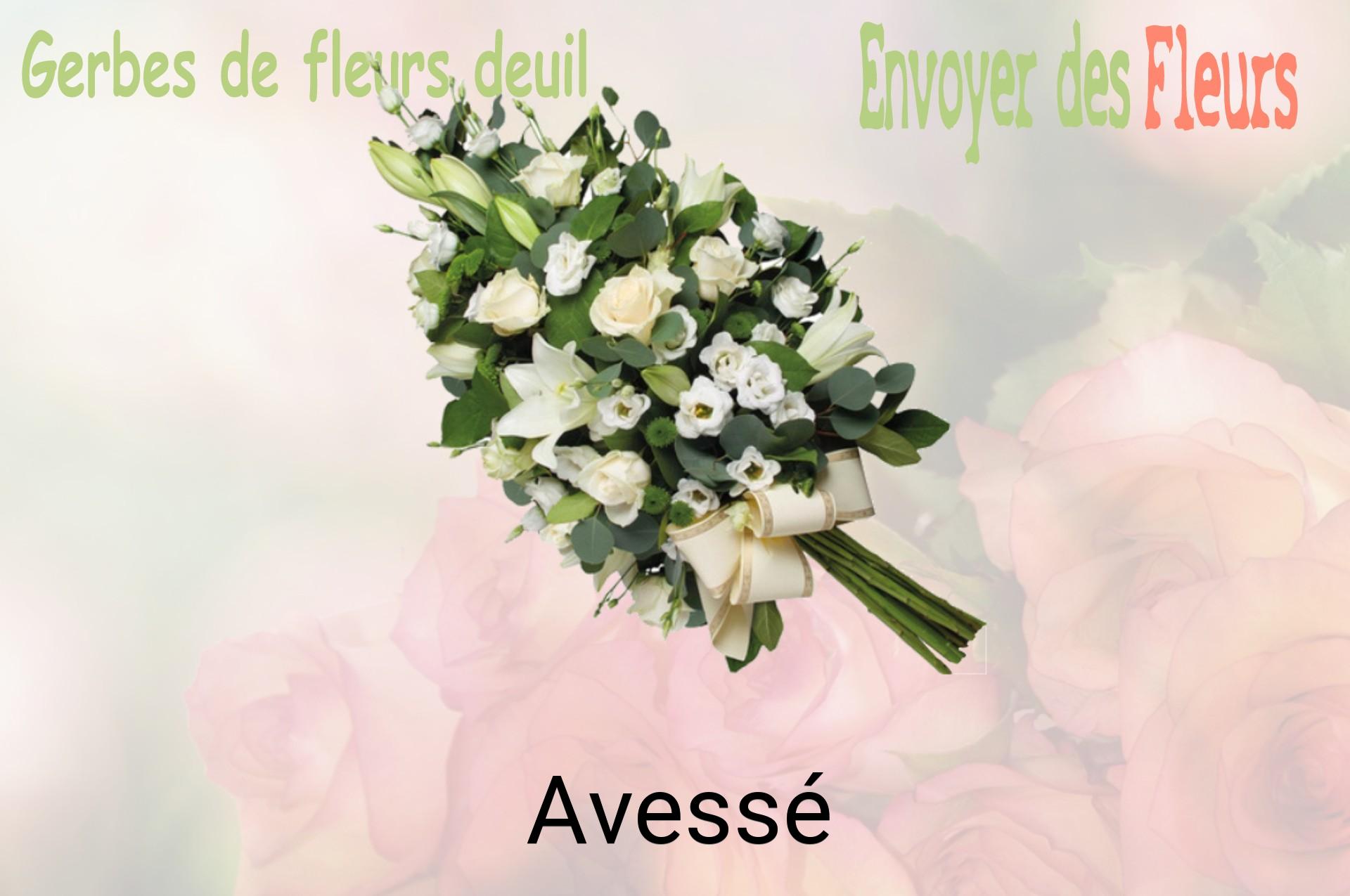Gerbe de fleurs de deuil livrée à Avessé